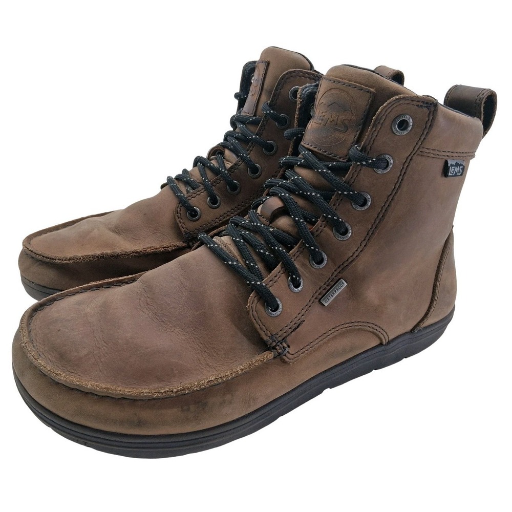 Lems Boulder Boot Waterproof Boots Mens Size 10.5 Brown Leather Chukka Ankle
